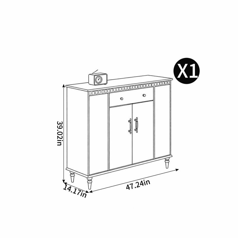 Armoire à chaussures de style américain, H 39,02 po x l 47,24 po x P 14,17 po