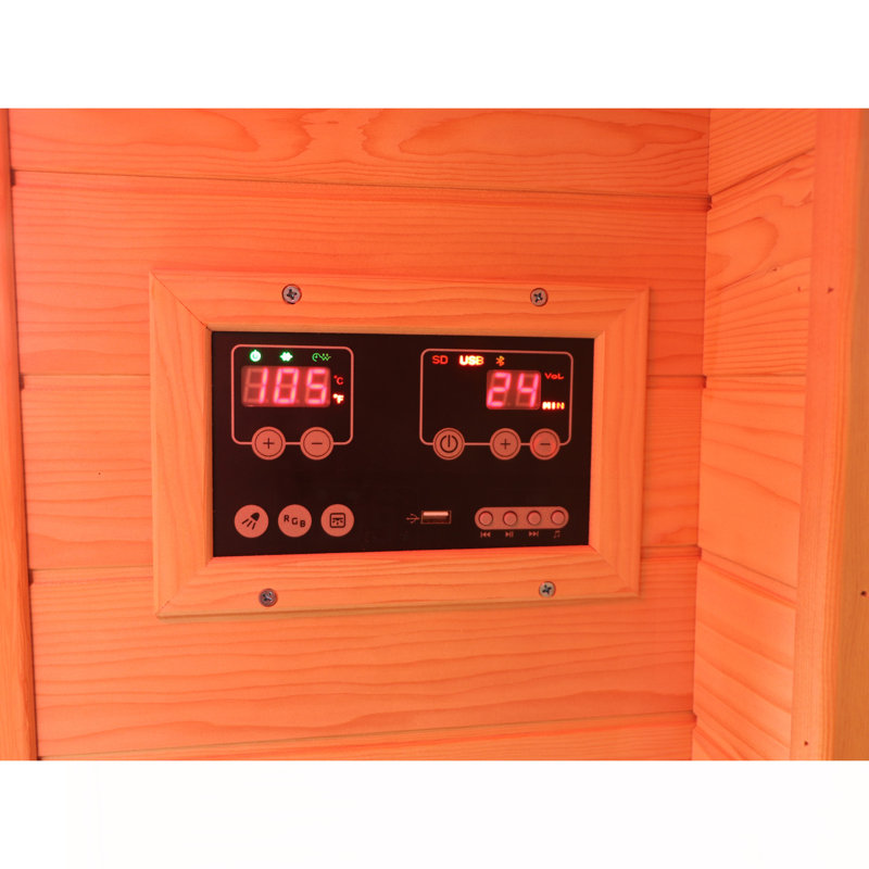 Sauna infrarouge FAR pour 1 à 2 personnes avec panneau de contrôle à DEL et porte en verre trempé