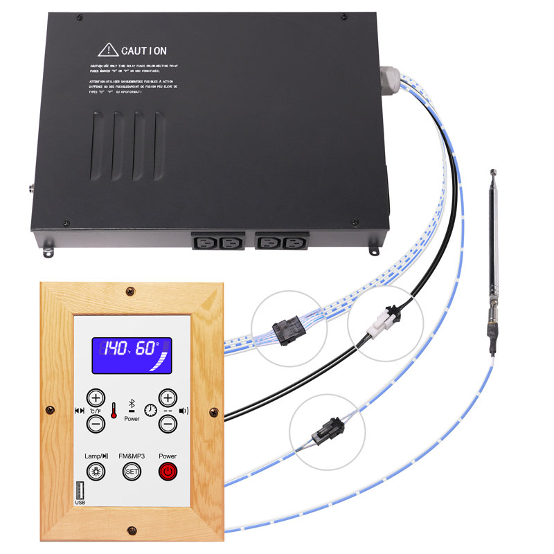 Smar tmak® Infrared Sauna Electrical Control Box and Infrared Sauna Digital Control Panel with a Temperature Control Probe, 149℉, Compatible with 110V/220V, 99Min