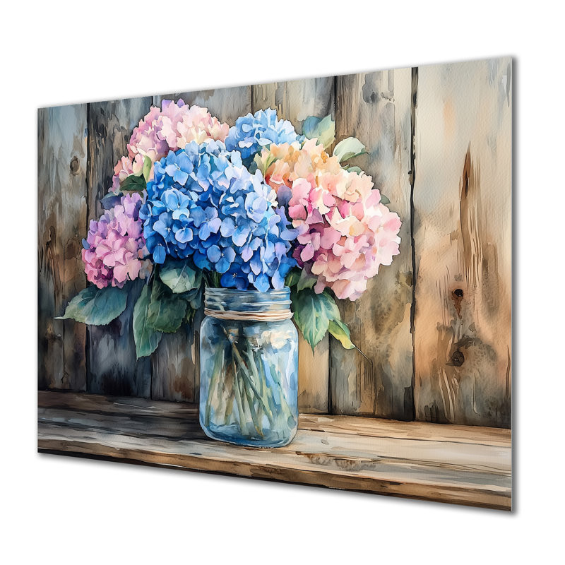 Breezy Meadow Bouquet At The Barn III -Assorted Bouquets, art mural en métal, H 16 po x l 32 po