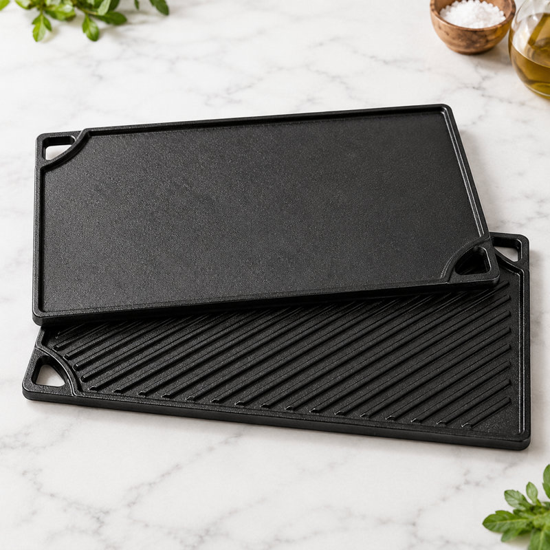 9.4 '' x 16.7 '' Cast Iron Reversible Grill/Griddle Pan For Kitchen Utensils