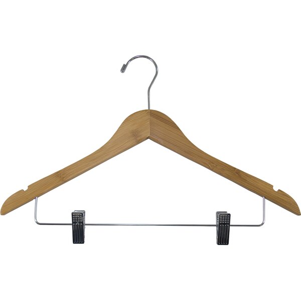 Slim Metal Combo Hanger with Adjustable Cushion Clips, Sturdy