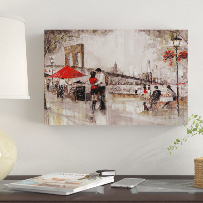 Reproduction d’art sur toile, "New York Romance" par Ruane Manning, H 12 po x l 18 po x P 1,5 po