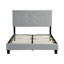 Grand lit plateforme tapissier (3 matériaux: lin / velours / tissu) avec capitonnage à boutons et conception à oreilles / courbes, support de lattes en bois robuste, aucun sommier nécessaire, assemblage facile, gris anthracite