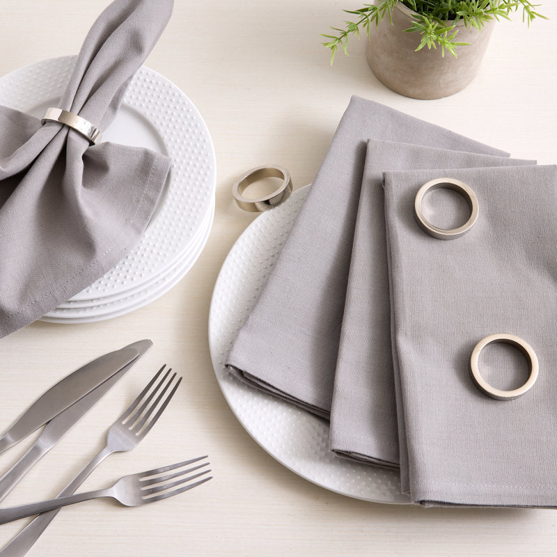  Silver Circle Napkin Ring Set/4