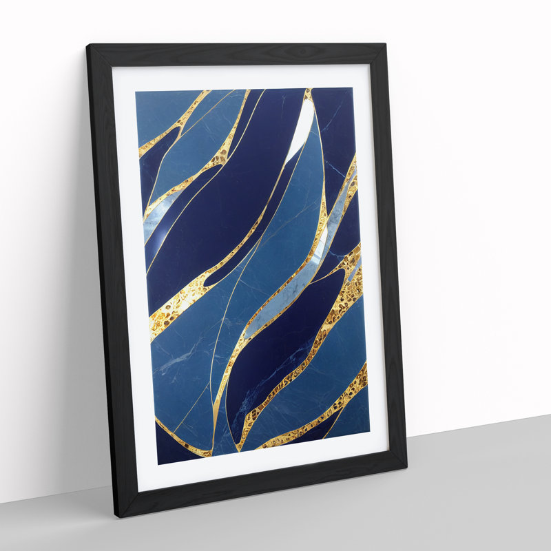 Sensational Abstract No.7 - Single Picture Frame Print, 46cm H x 34cm W x 2cm D, Black