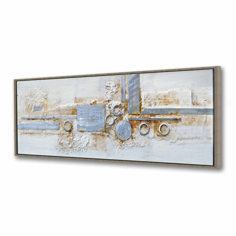 Toile industrielle pour chambre à coucher - Décoration abstraite à finition métallique, Brun