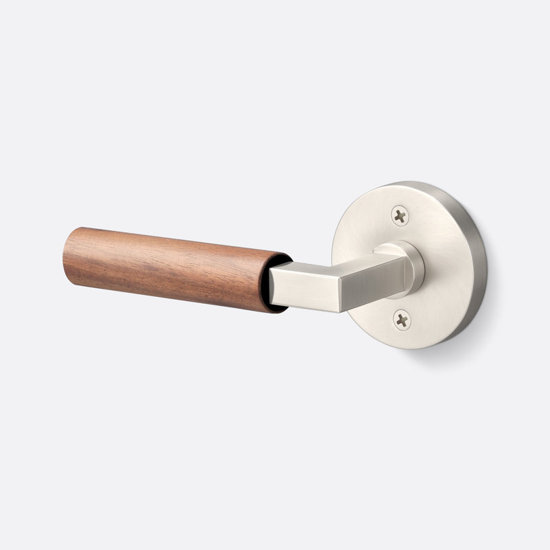 Levanto Round Dummy Rosette, Walnut Grip, Satin Nickel