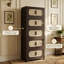 Armoire de rangement pliante à 5 niveaux de 20 po de largeur avec roulettes et bac de rangement pliable en plastique avec portes magnétiques (noir / noir rétro / brun rétro / bleu-rose)-1566932735