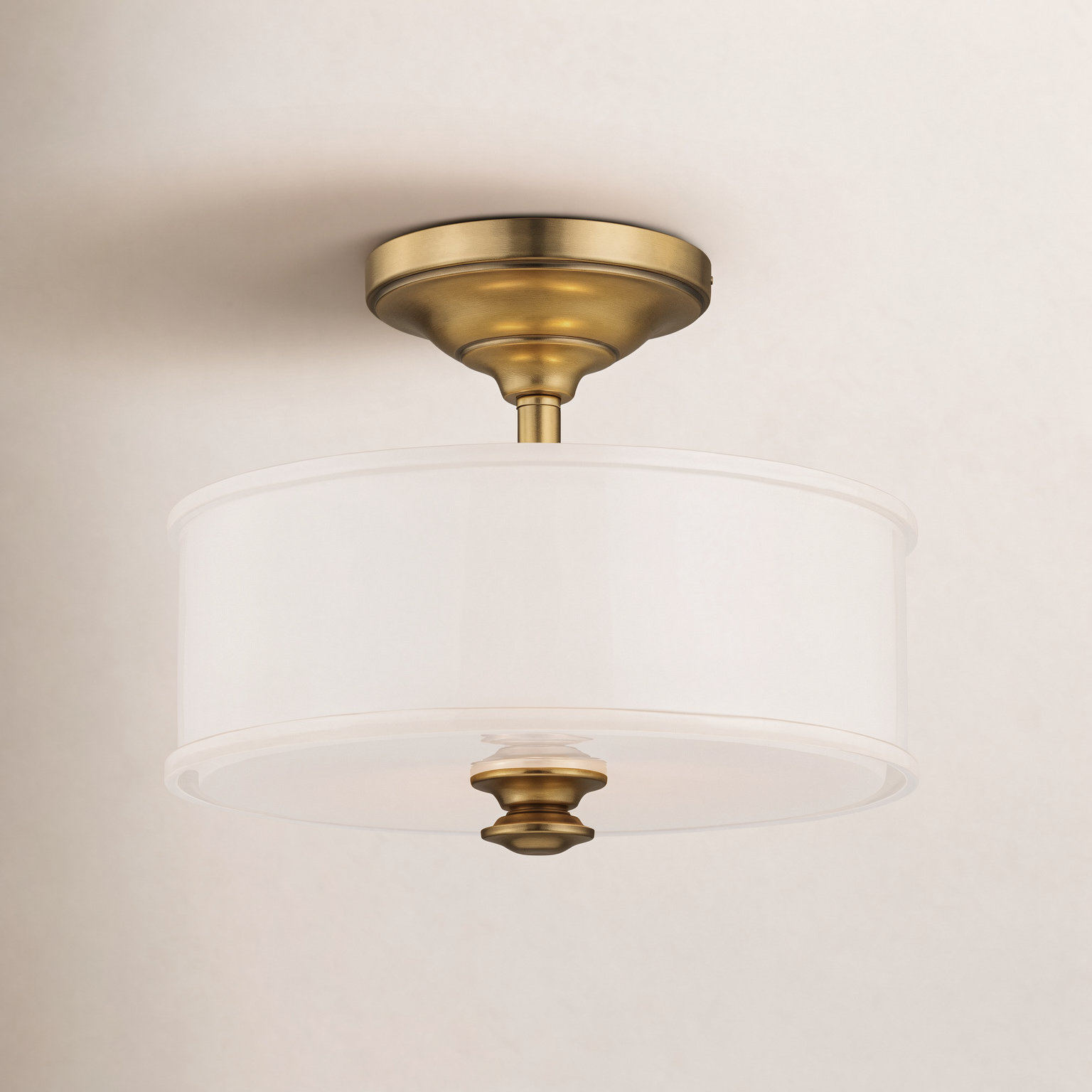 Everlee 2-Light Semi Flush Mount, Liberty Gold