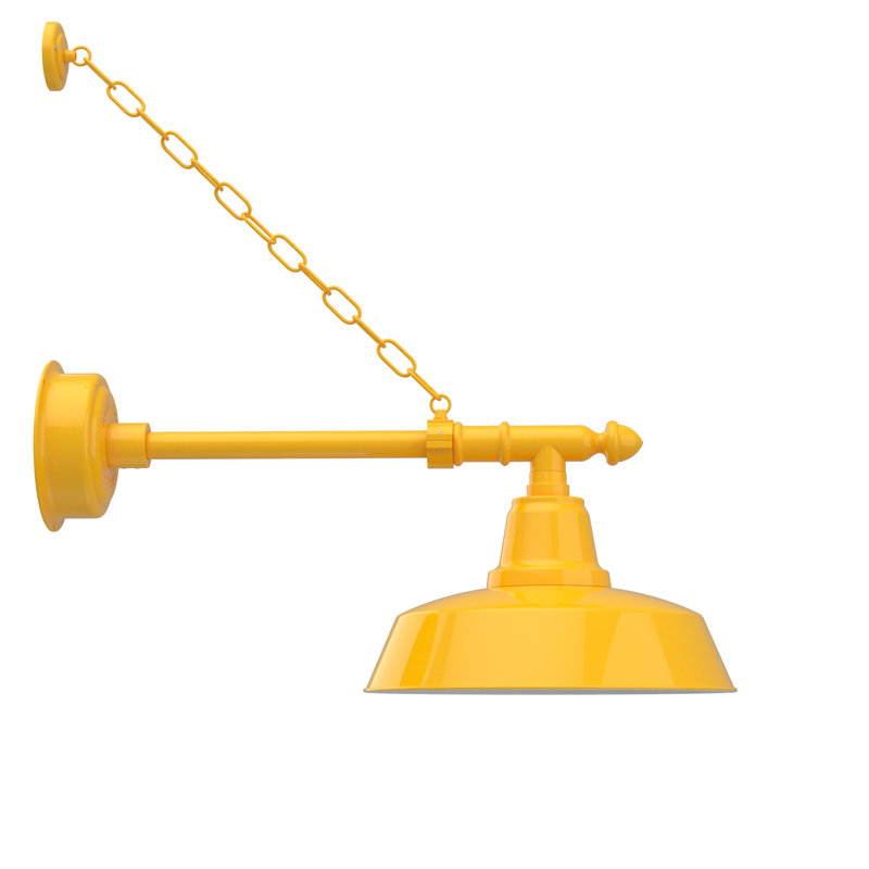 Luminaire de grange d’extérieur à del Vandervliet, H 11 po x l 14 po x p 28 po, Jaune