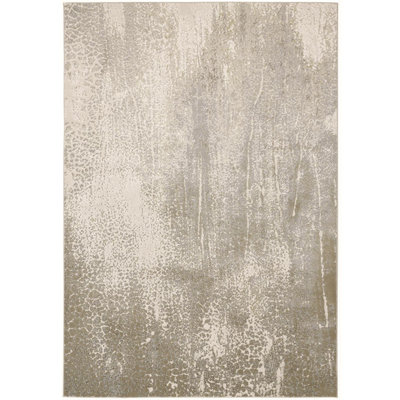 8' X 10' Gray and Ivory Abstract Power Loom Area Rug