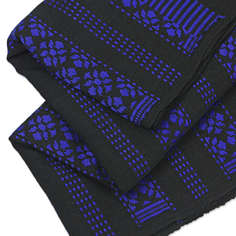 Joubert Lamphun Blossom Table Runner, Black/Blue