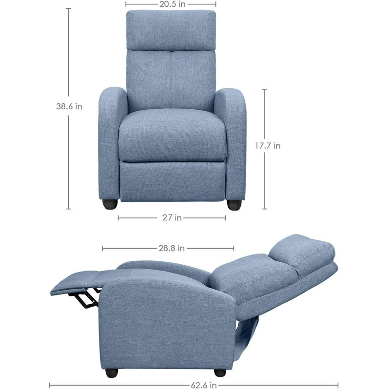 Eshawna Upholstered Massage Chair, Blue Canvas