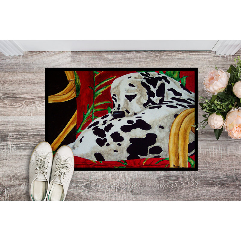 Paillasson d’extérieur antidérapant Dalmatien de Towanda Sunday, Rectangle 1 pi 6 po x 2 pi 3 po