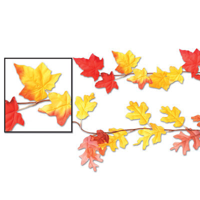 Autumn Leaf Garlands - 6' - Pack of 12