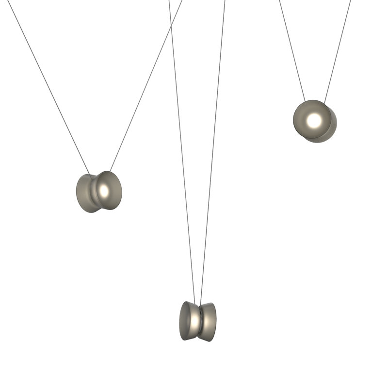 Yo-Yo 3-Luminaire Pendant Light, Smoke Glass, 3 Lights