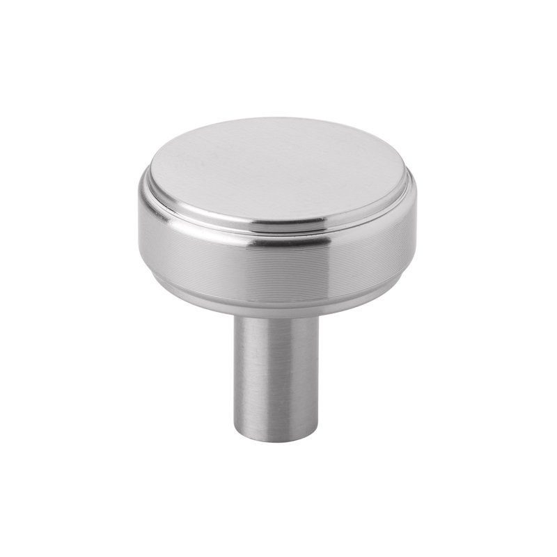 Poignée d'armoire ronde lisse de 1-1 / 2 po de diamètre, Nickel satiné
