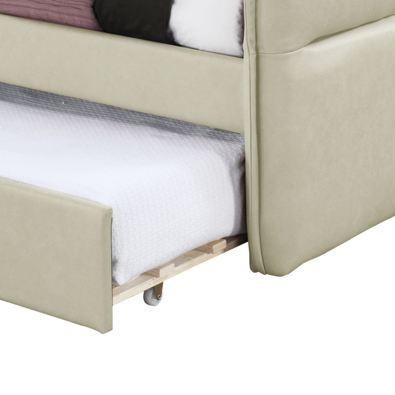 Daybed With A Trundle, Tan