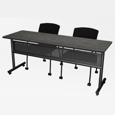 Malikka Rectangle 2 Person Flip Top Training Table and Chair Set with Modesty Panel