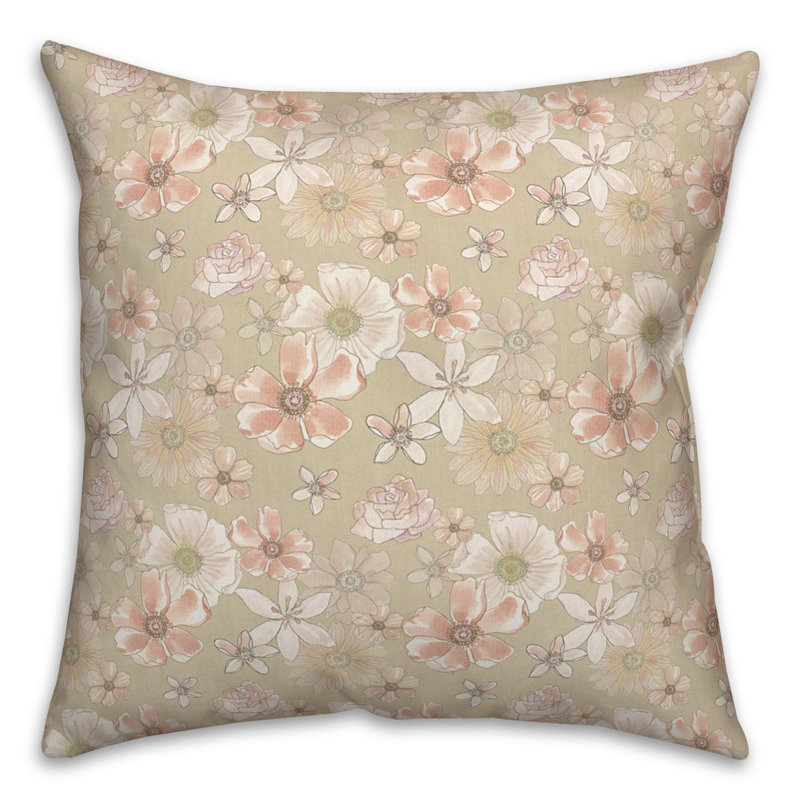 Polyester/Polyester Blend Throw Square Pillow Cover & Insert, Tan