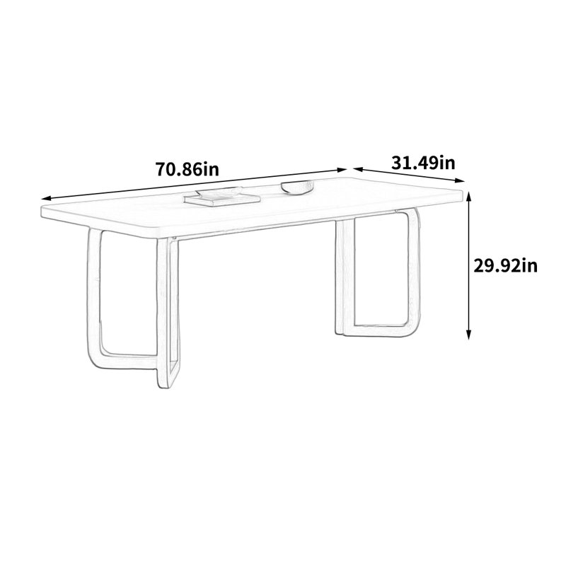 Élégante table de salle à manger française, 29,92 po H x 70,86 po L x 31,49 po l