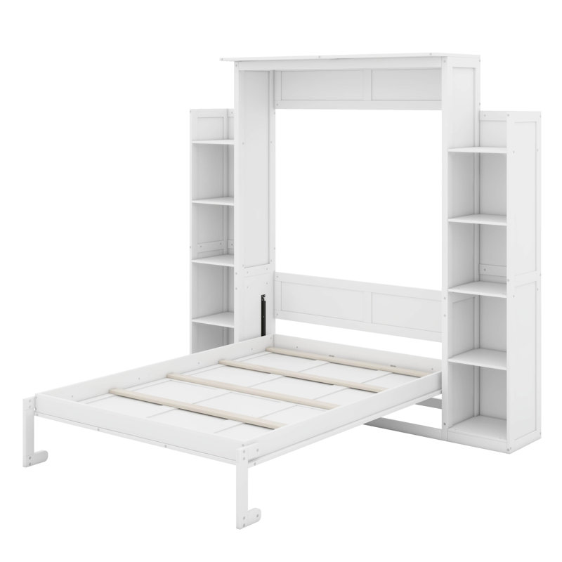 Lit escamotable double avec tablettes et DEL