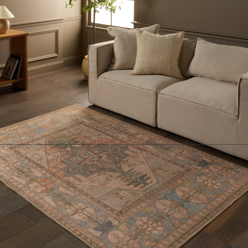 Tapis tissé à la machine Bungalow Rose Charleton, Rectangle 5 pi x 7 pi 6 po