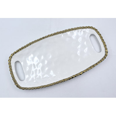 14" Rope Long Tray With Handles