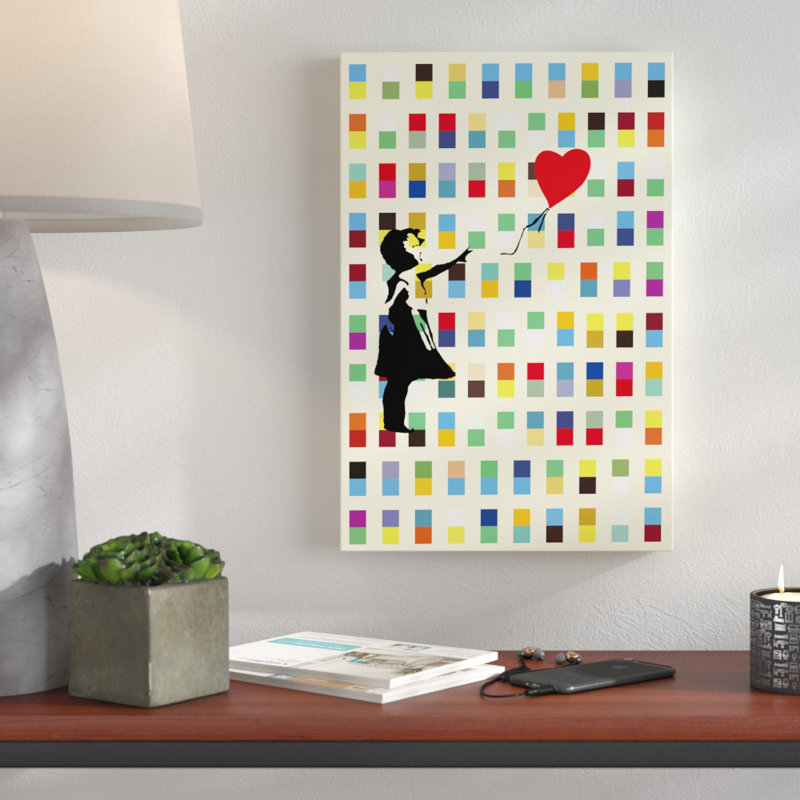 «Balloon Girl in Retro», reproduction d'impression sur toile tendue, H 42 po x l 28 po x P 1,5 po