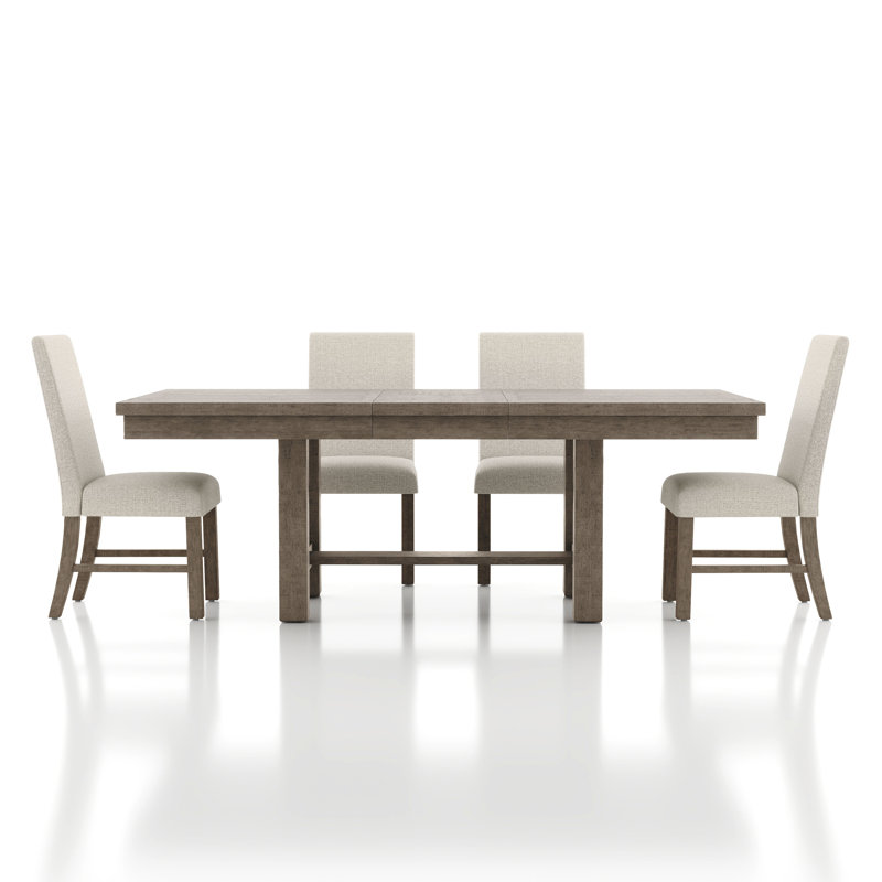Haike Extendable 5-Piece Dining Set, 5 Pieces: Table, 4 Chairs