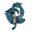 Porte-bouteilles Coastal Fancy That en résine turquoise peinte à la main, représentant un crabe et du corail, hauteur 14 cm