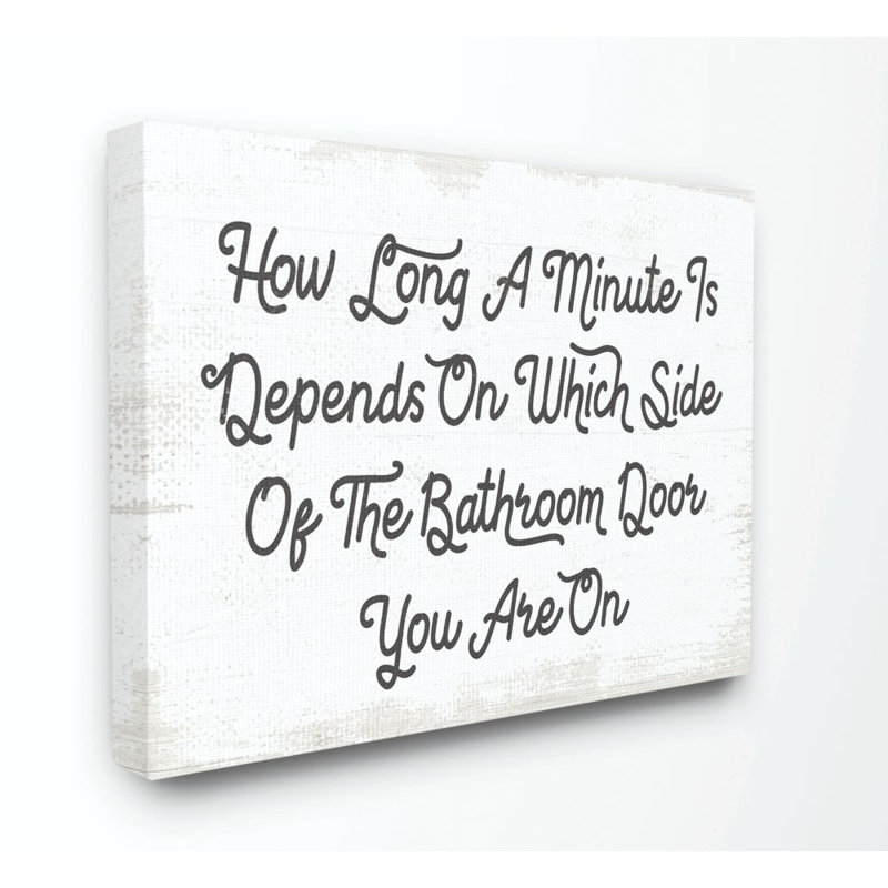 «What Side Funny Bathroom Word Design», reproduction d'art textuel sur toile, Toile tendue, H 16 po x l 20 po x P 1,5 po