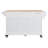 Kitchen Island With Rubber Wood Countertop, Kitchen Cart On 5 Wheels With Storage Cabinet And 5 Drawers For Dinning Room-2025918079