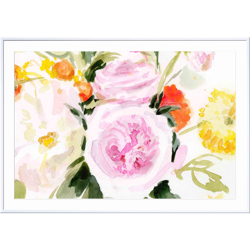 Loose Arrangement III par Victoria Borges - peinture encadrée, Blanc, H 12 po x l 12 po