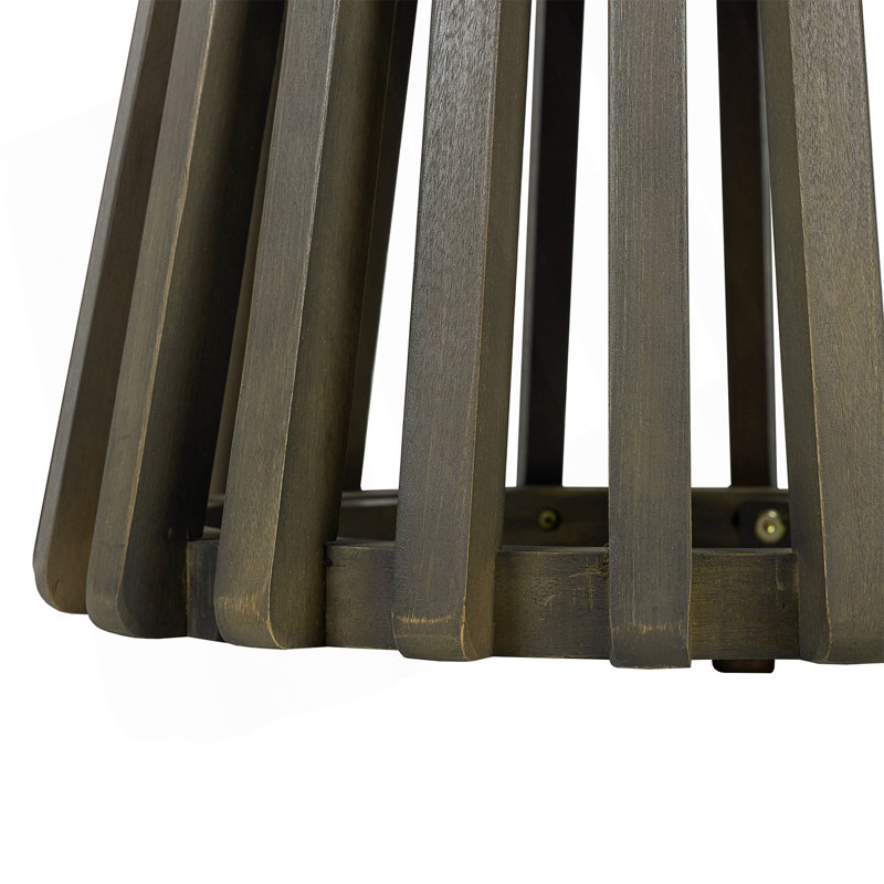 Outdoor Acacia Wood Side Table With Grey Finish For Patio, Balcony, And Lawn Use., Gray