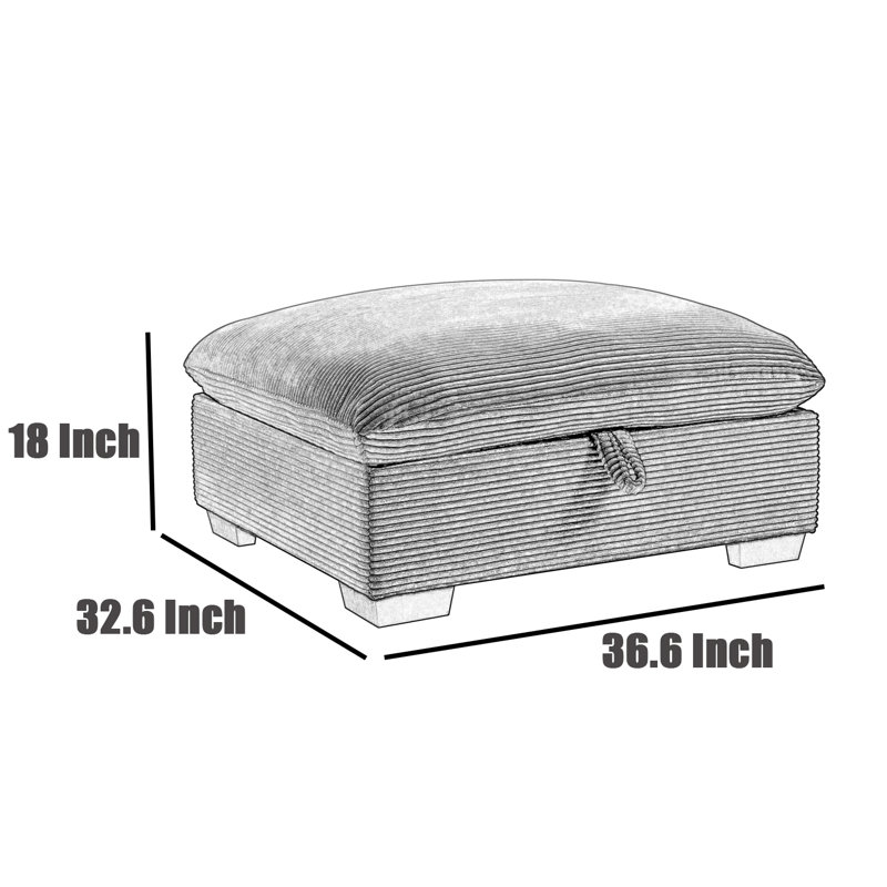 Karaka Upholstered Ottoman, Navy