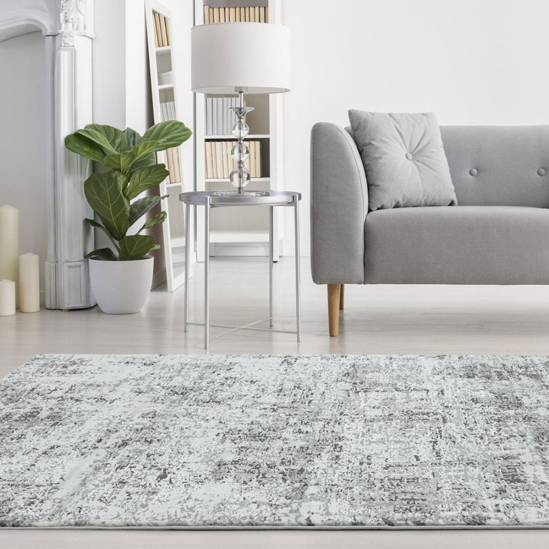 Abstract Modern Easy To Clean Abstract Rug For Dining Room Bedroom And Living Room, Rectangle 200 x 290cm, Chenille/Cotton