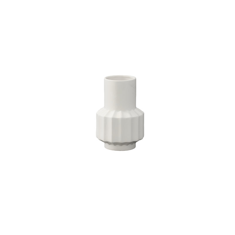 Ceramic Round Bottle Vase Matte Finish White