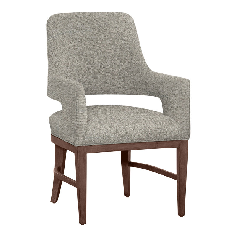Chaise avec accoudoirs Josie, Noyer, Lin 3152