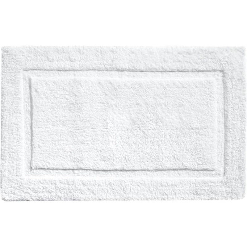 Solid white Cotton bath mat, White