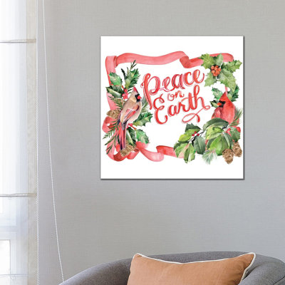 Cardinal Holly Christmas Collection A by Jennifer Paxton Parker - Wrapped Canvas Gallery-Wrapped Canvas Giclée