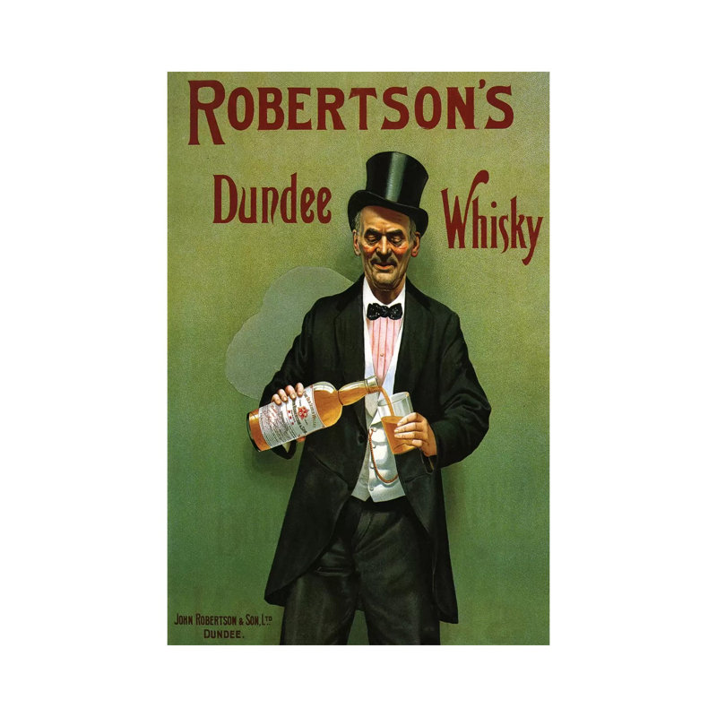 1904 UK Robertson's Whisky Poster 1 Piece Wrapped Canvas Wall Art, 30.48 cm H x 45.72 cm W