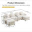 Upholstered 129.1 " Teddy U-Shaped Sectional with Ottoman-1243696459