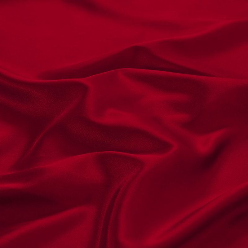 Ensemble de draps 4 pièces en satin doux et soyeux, Ensemble de draps pour grand lit avec 2 taies d'or, Rouge