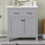 Meuble-lavabo de 30 po avec lavabo en céramique, armoire de salle de bain avec 2 portes et une tablette, portes à fermeture douce, supports de rangement pour porte-1711338448
