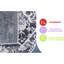 5X7 Area Rug Loom & , Grey And Blue, For Home Office, Stain-, Non-Shedding, Study,