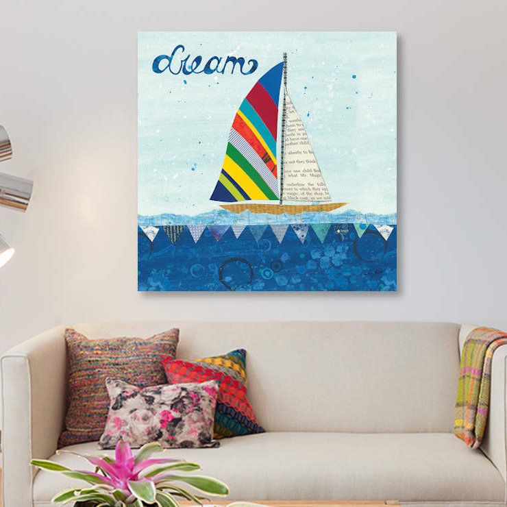 « arc-en-ciel spinnakers ii », impression sur toile, H 37 po x l 37 po x P 1,5 po, Toile tendue, Pas de tapis