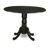 5 Piece Dining Room Furniture Set Includes a Round Dining Table with Dropleaf and 4 Black Faux Leather Upholstered Chairs, 42x42 Inch, Black-223575460-223575461-145688454