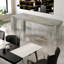 Table de salle à manger spacieuse en bois gris, style minimaliste moderne pour les grands rassemblements